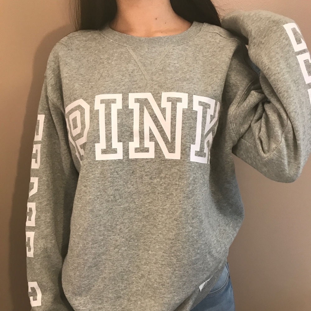 PINK gray sweatshirt Small
